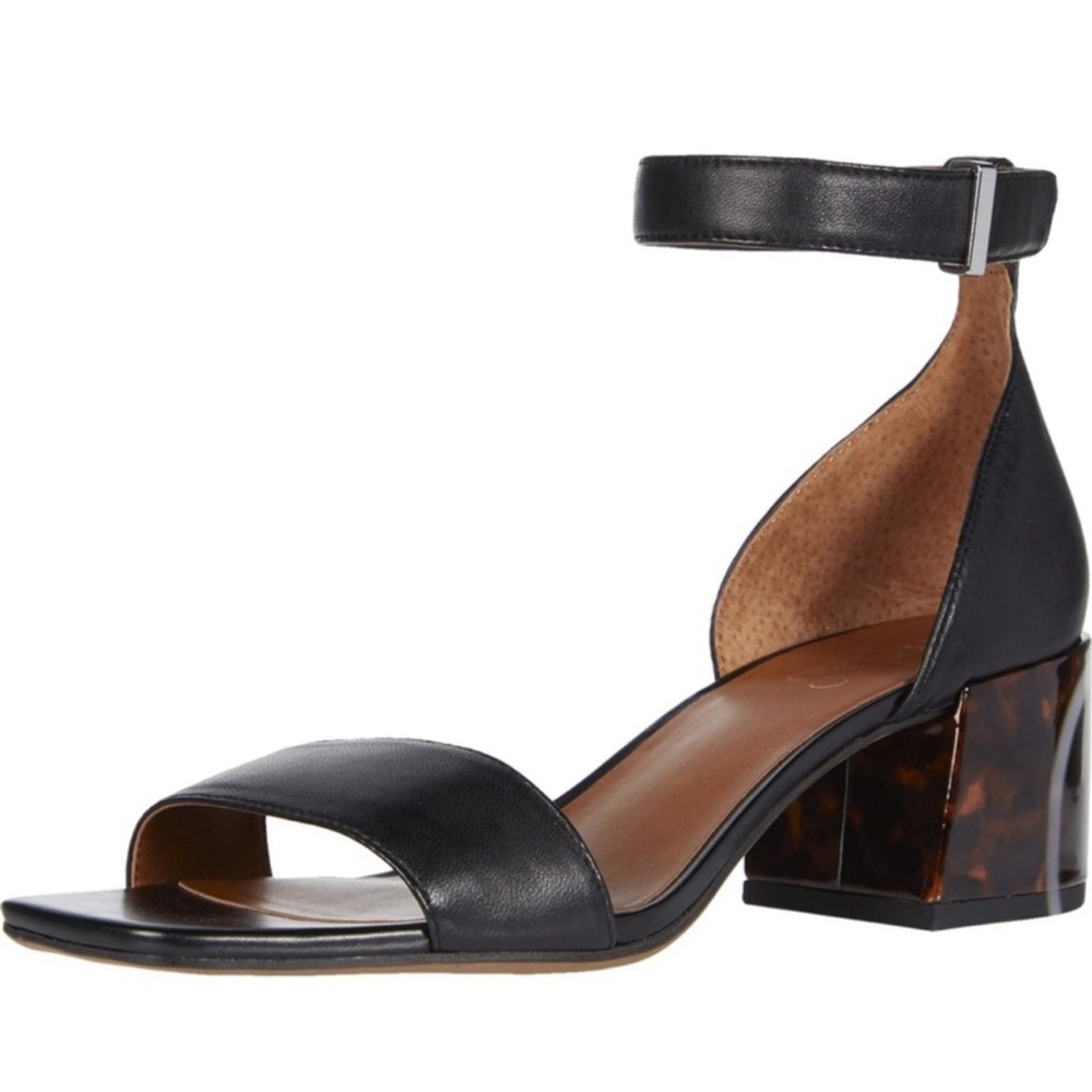Franco Sarto Square Toe Block Heel Sandal